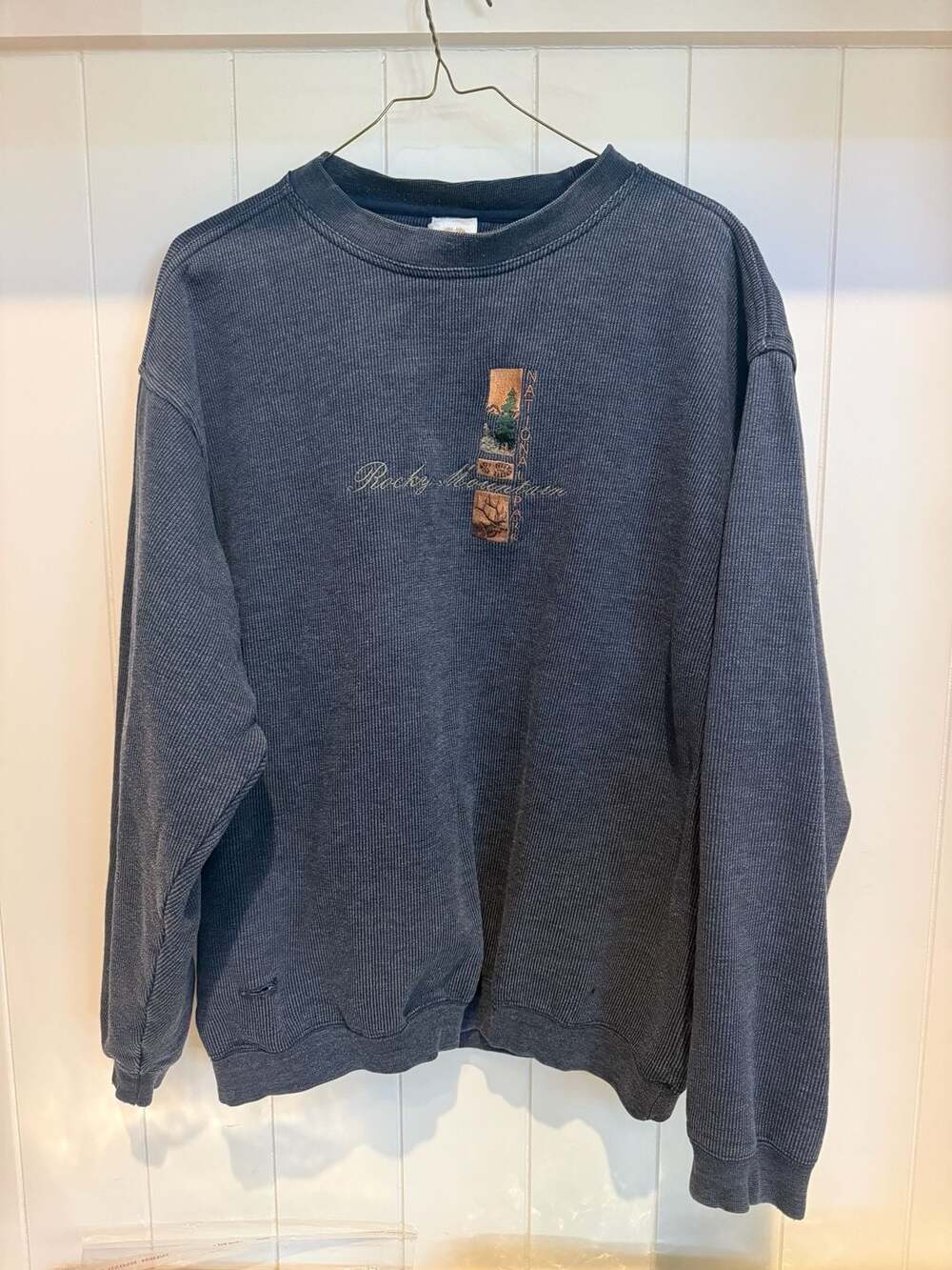 Vintage BAC Premier Rocky Mountain National Park Embroidered Ribbed Crewneck Swe